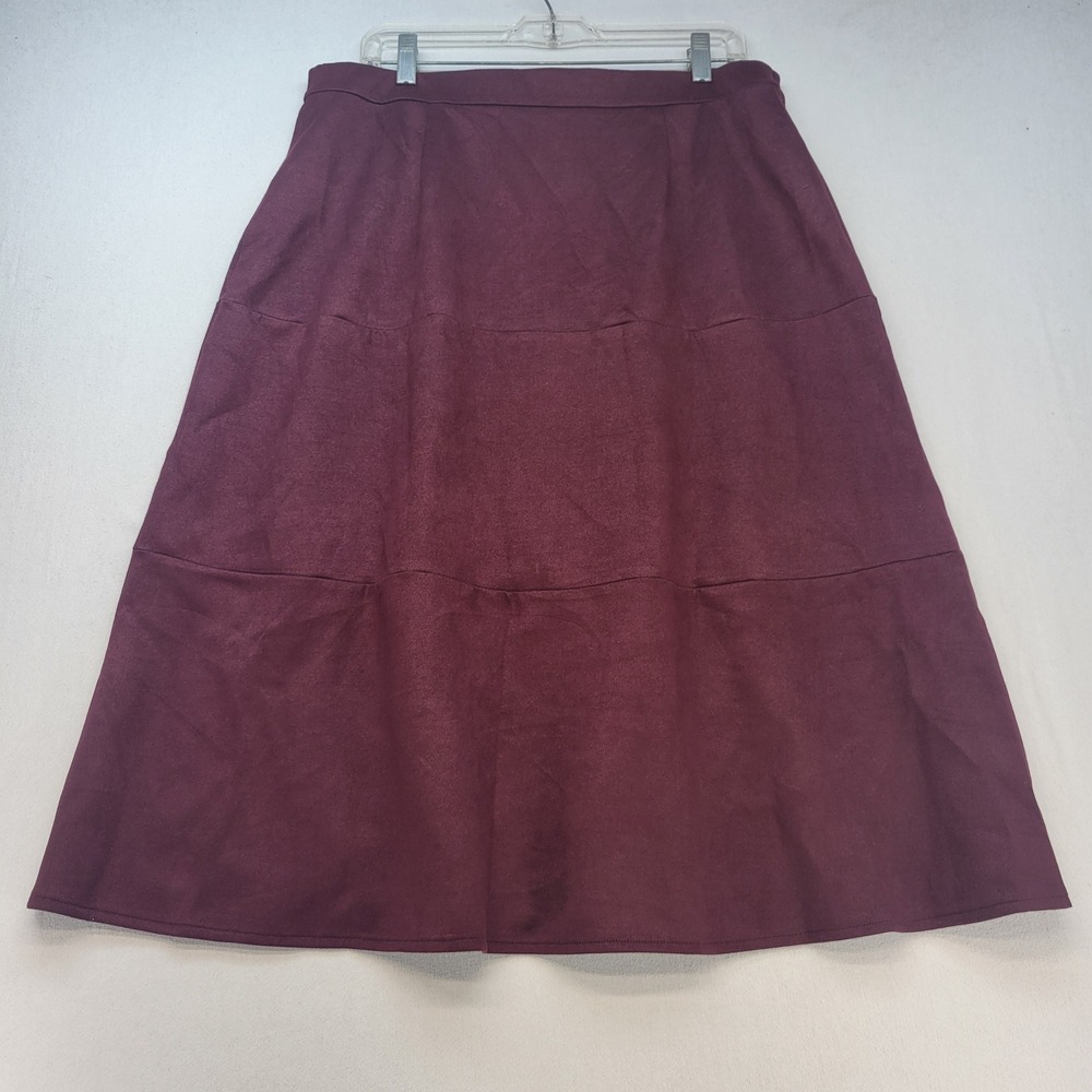NYCC Skirt Womens Large Brown Espresso Faux Suede Zip Slit Midi A-Line Fall